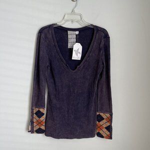 New Others Follow Gray Thermal Knit Long Sleeve Top